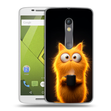 Пластиковый чехол на Motorola Moto X Play с принтом Смешной кот