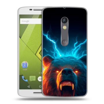 Пластиковый чехол на Motorola Moto X Play с принтом Медведь Пластиковый чехол на Motorola Moto X Play с принтом Медведь