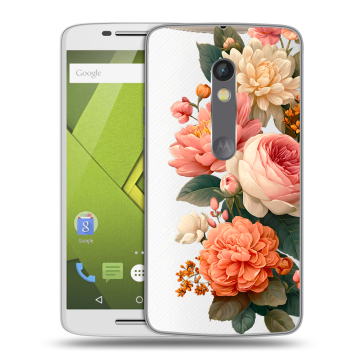 Пластиковый чехол на Motorola Moto X Play с принтом цветы Пластиковый чехол на Motorola Moto X Play с принтом цветы