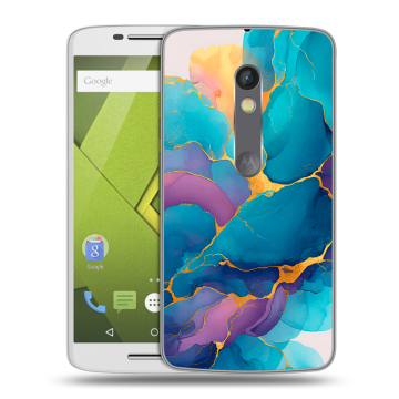 Пластиковый чехол на Motorola Moto X Play с принтом Мрамор блестки Пластиковый чехол на Motorola Moto X Play с принтом Мрамор блестки
