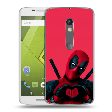 Пластиковый чехол на Motorola Moto X Play с принтом Дедпул Deadpool