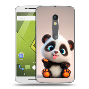 Пластиковый чехол на Motorola Moto X Play с принтом милая панда