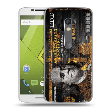 Пластиковый чехол на Motorola Moto X Play с принтом Доллар деньги