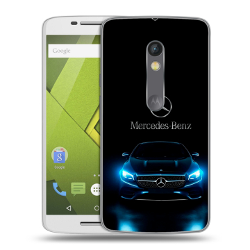 Пластиковый чехол на Motorola Moto X Play с принтом Mercedes Мерседес