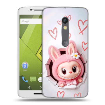 Пластиковый чехол на Motorola Moto X Play с принтом Labubu Лабубу