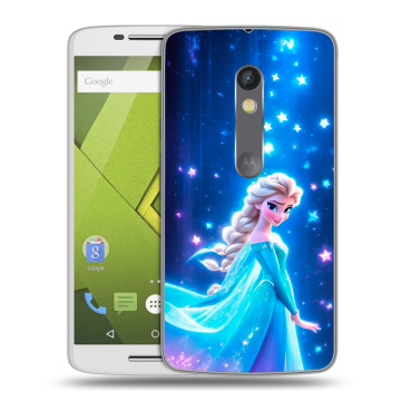 Пластиковый чехол на Motorola Moto X Play с принтом Холодное сердце Frozen