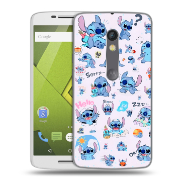 Пластиковый чехол на Motorola Moto X Play с принтом Лило и Стич