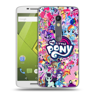 Пластиковый чехол на Motorola Moto X Play с принтом My little pony Дружба чудо