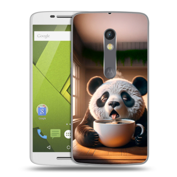 Пластиковый чехол на Motorola Moto X Play с принтом смешная панда