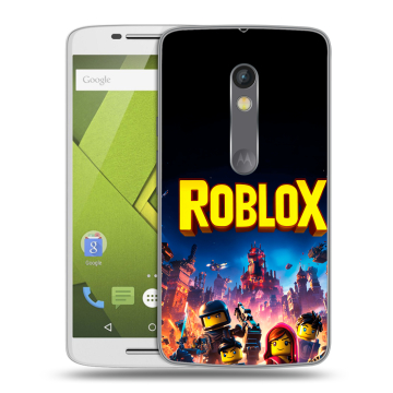 Пластиковый чехол на Motorola Moto X Play с принтом Roblox Роблокс