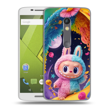 Пластиковый чехол на Motorola Moto X Play с принтом Labubu Лабубу