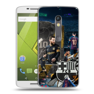 Пластиковый чехол на Motorola Moto X Play с принтом Messi Barcelona