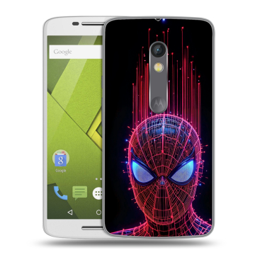 Пластиковый чехол на Motorola Moto X Play с принтом Spiderman Человек паук