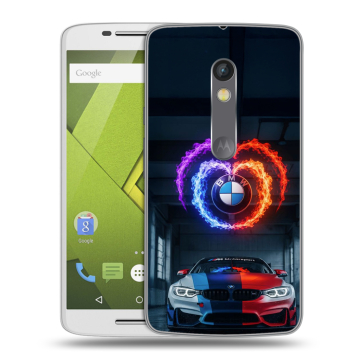 Пластиковый чехол на Motorola Moto X Play с принтом BMW БМВ