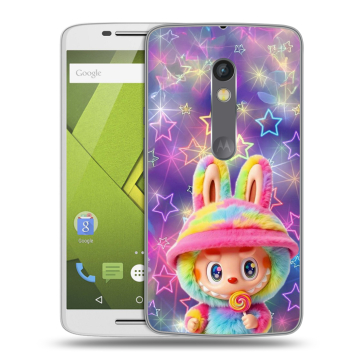 Пластиковый чехол на Motorola Moto X Play с принтом Labubu Лабубу