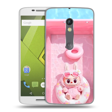 Пластиковый чехол на Motorola Moto X Play с принтом Labubu Лабубу