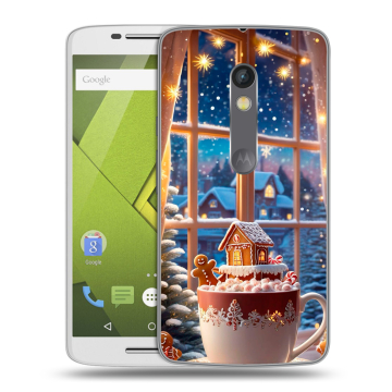Пластиковый чехол на Motorola Moto X Play с принтом Новый год Пластиковый чехол на Motorola Moto X Play с принтом Новый год