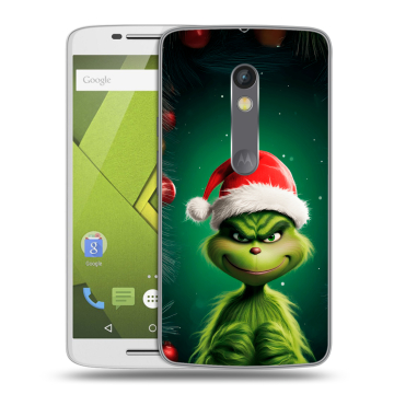 Пластиковый чехол на Motorola Moto X Play с принтом Гринч Новый год Рождество Пластиковый чехол на Motorola Moto X Play с принтом Гринч Новый год Рождество
