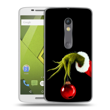 Пластиковый чехол на Motorola Moto X Play с принтом Новый год Гринч Пластиковый чехол на Motorola Moto X Play с принтом Новый год Гринч