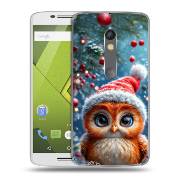 Пластиковый чехол на Motorola Moto X Play с принтом Новый год