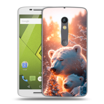 Пластиковый чехол на Motorola Moto X Play с принтом Новый год
