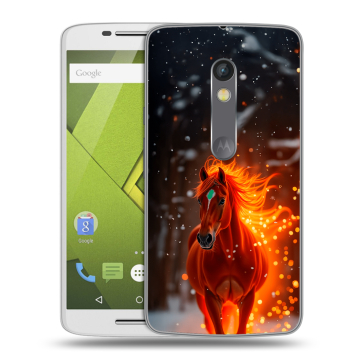 Пластиковый чехол на Motorola Moto X Play с принтом Новый год