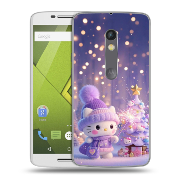 Пластиковый чехол на Motorola Moto X Play с принтом Новый год