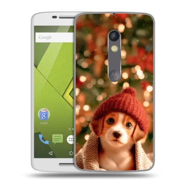 Пластиковый чехол на Motorola Moto X Play с принтом Новый год