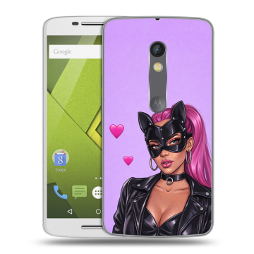 Пластиковый чехол на Motorola Moto X Play с принтом женский Пластиковый чехол на Motorola Moto X Play с принтом женский