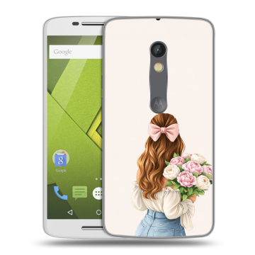 Пластиковый чехол на Motorola Moto X Play с принтом женский