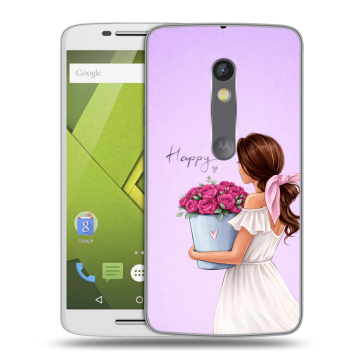 Пластиковый чехол на Motorola Moto X Play с принтом женский