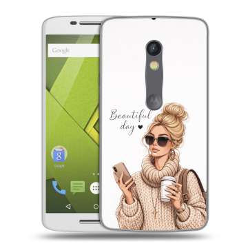 Пластиковый чехол на Motorola Moto X Play с принтом женский
