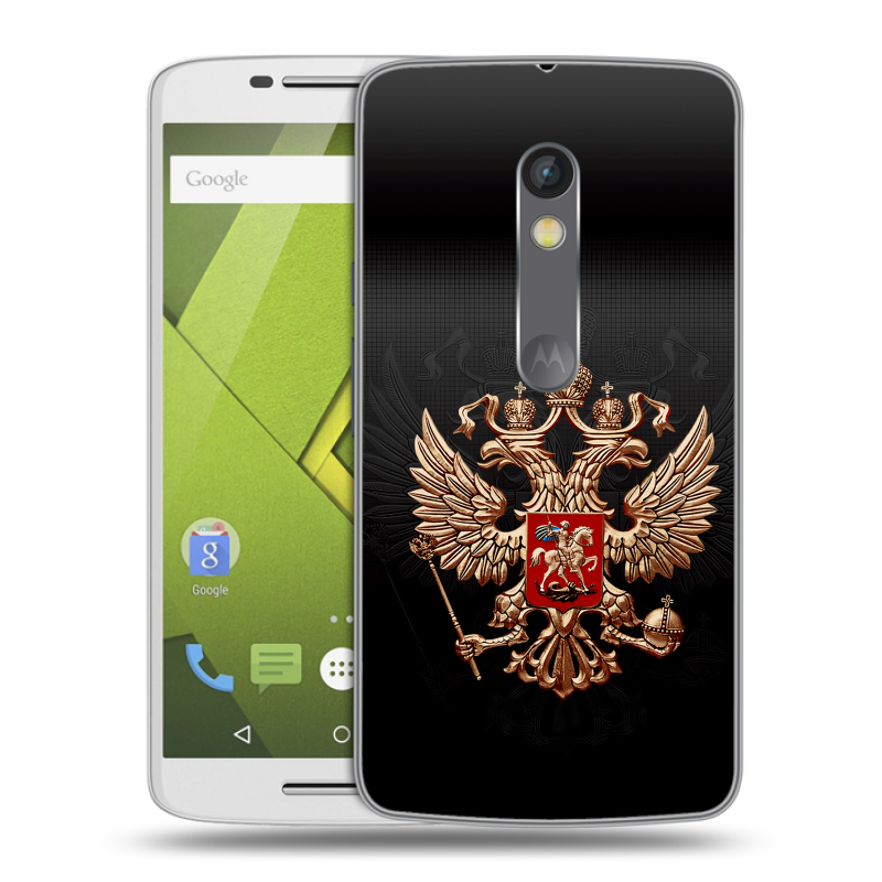 Пластиковый чехол на Motorola Moto X Play с принтом Герб России Пластиковый чехол на Motorola Moto X Play с принтом Герб России
