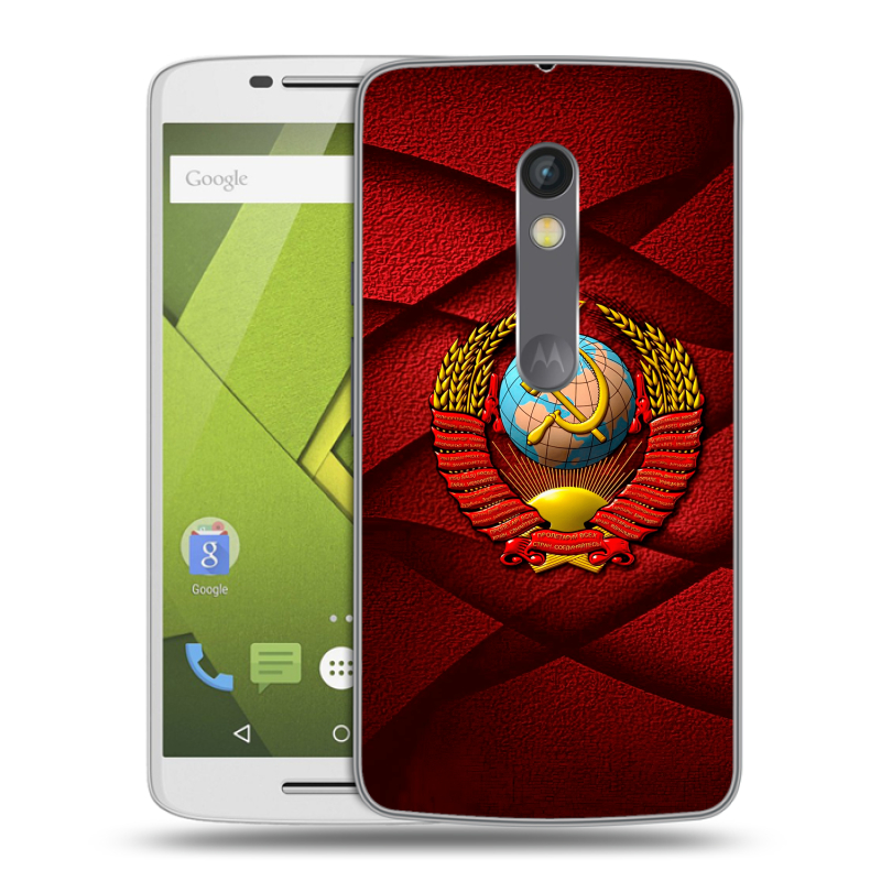 Пластиковый чехол на Motorola Moto X Play с принтом Герб СССР Пластиковый чехол на Motorola Moto X Play с принтом Герб СССР