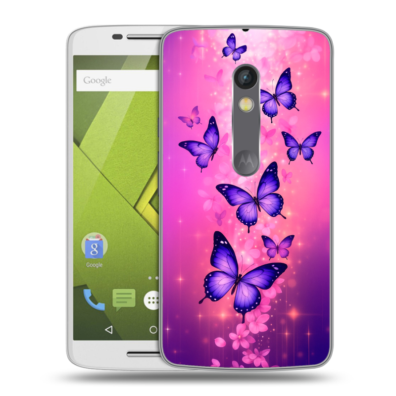 Пластиковый чехол на Motorola Moto X Play с принтом Бабочки Пластиковый чехол на Motorola Moto X Play с принтом Бабочки