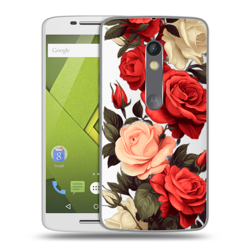 Пластиковый чехол на Motorola Moto X Play с принтом Розы Пластиковый чехол на Motorola Moto X Play с принтом Розы