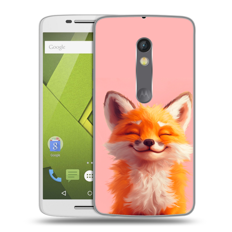 Пластиковый чехол на Motorola Moto X Play с принтом милая лиса Пластиковый чехол на Motorola Moto X Play с принтом милая лиса
