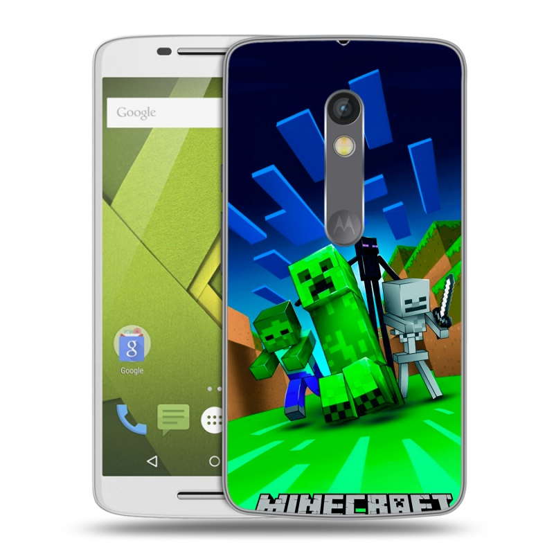 Пластиковый чехол на Motorola Moto X Play с принтом Майнкрафт Пластиковый чехол на Motorola Moto X Play с принтом Майнкрафт