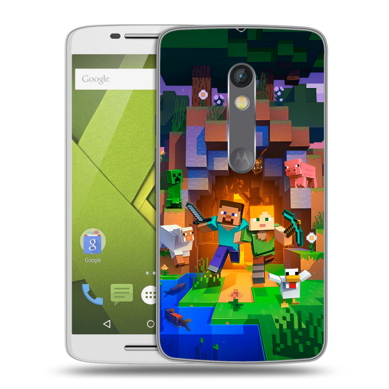 Пластиковый чехол на Motorola Moto X Play с принтом Майнкрафт Minecraft Пластиковый чехол на Motorola Moto X Play с принтом Майнкрафт Minecraft