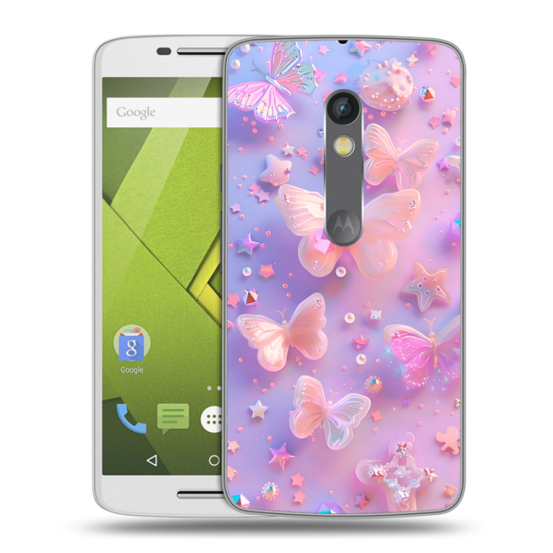 Пластиковый чехол на Motorola Moto X Play с принтом Бабочки Пластиковый чехол на Motorola Moto X Play с принтом Бабочки