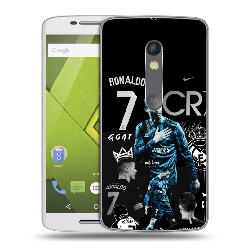 Пластиковый чехол на Motorola Moto X Play с принтом Реал Роналдо Пластиковый чехол на Motorola Moto X Play с принтом Реал Роналдо