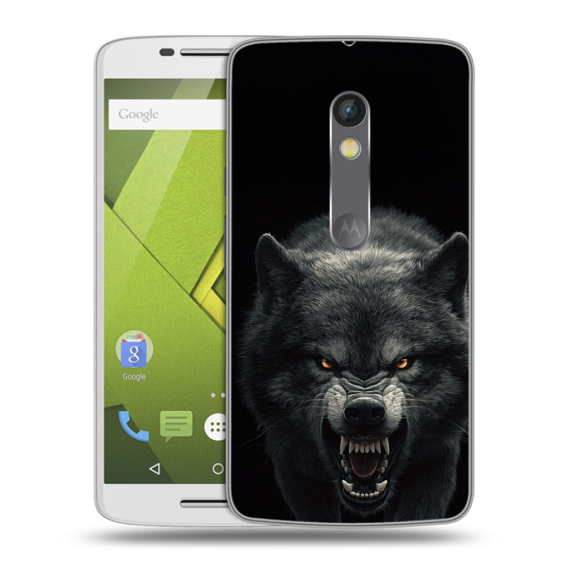 Пластиковый чехол на Motorola Moto X Play с принтом Волк Пластиковый чехол на Motorola Moto X Play с принтом Волк