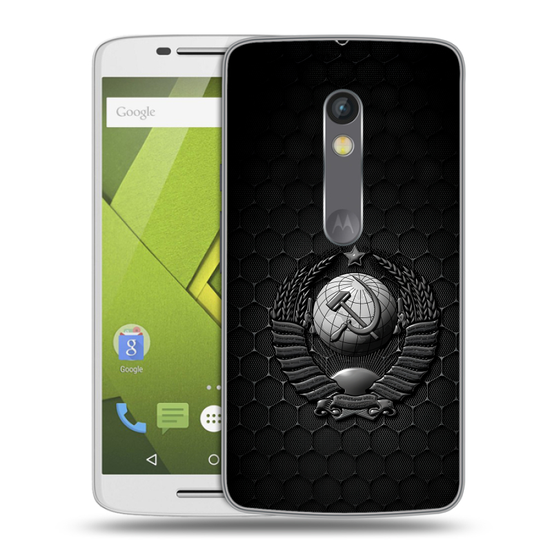 Пластиковый чехол на Motorola Moto X Play с принтом Герб Флаг СССР Пластиковый чехол на Motorola Moto X Play с принтом Герб Флаг СССР