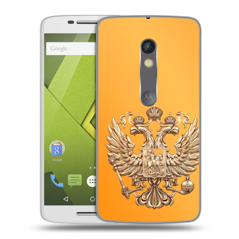 Пластиковый чехол на Motorola Moto X Play с принтом Герб Флаг России Пластиковый чехол на Motorola Moto X Play с принтом Герб Флаг России