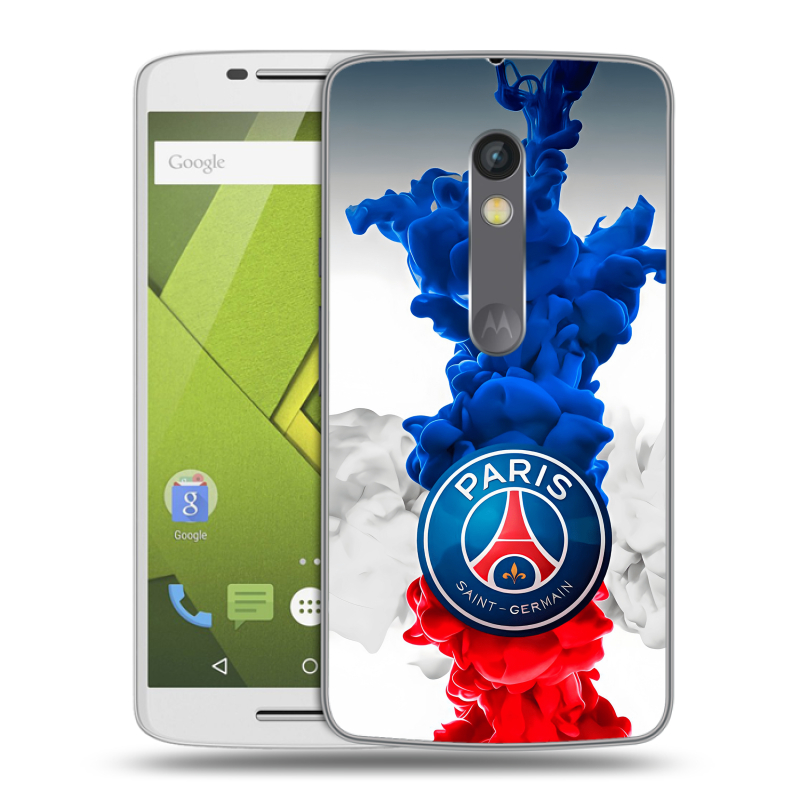 Пластиковый чехол на Motorola Moto X Play с принтом PSG ПСЖ Пластиковый чехол на Motorola Moto X Play с принтом PSG ПСЖ