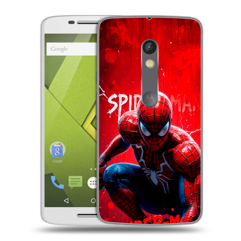 Пластиковый чехол на Motorola Moto X Play с принтом Spiderman Человек паук Пластиковый чехол на Motorola Moto X Play с принтом Spiderman Человек паук