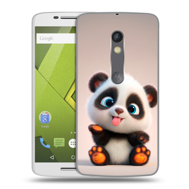 Пластиковый чехол на Motorola Moto X Play с принтом милая панда Пластиковый чехол на Motorola Moto X Play с принтом милая панда