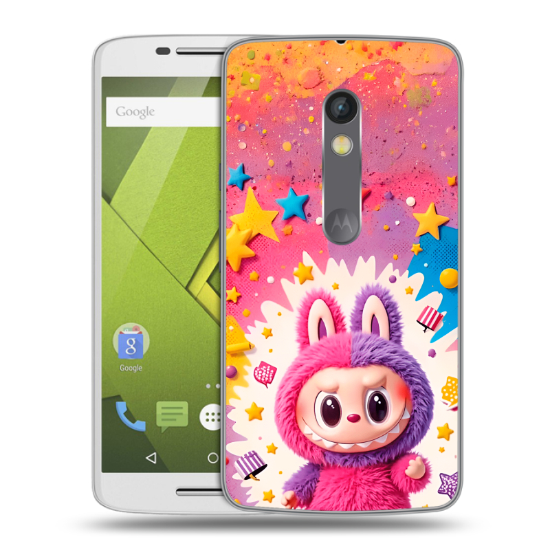 Пластиковый чехол на Motorola Moto X Play с принтом Labubu Лабубу Пластиковый чехол на Motorola Moto X Play с принтом Labubu Лабубу