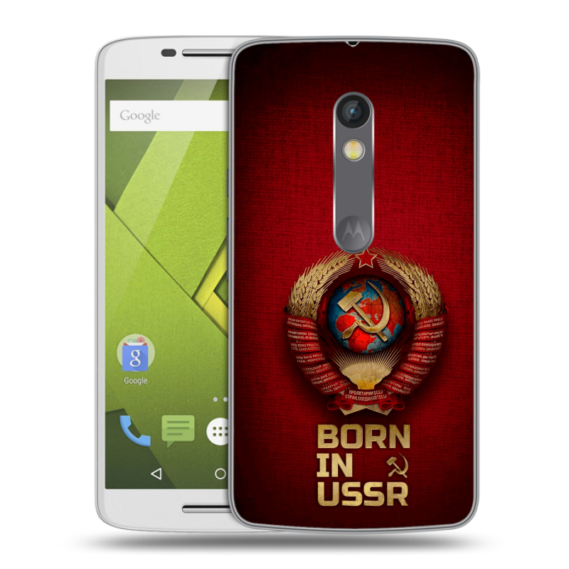 Пластиковый чехол на Motorola Moto X Play с принтом Флаг Герб СССР Пластиковый чехол на Motorola Moto X Play с принтом Флаг Герб СССР