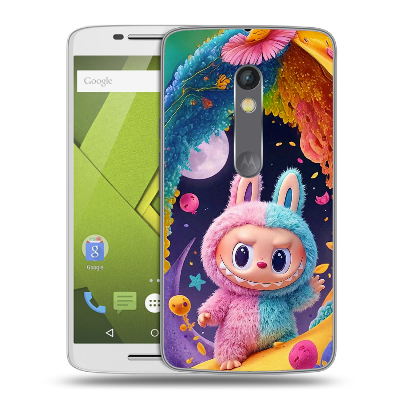 Пластиковый чехол на Motorola Moto X Play с принтом Labubu Лабубу Пластиковый чехол на Motorola Moto X Play с принтом Labubu Лабубу